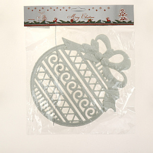 Декоративное украшение 18,5см Шар плоский белый пластик R010520 000000000001191498