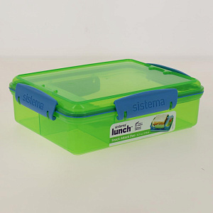 Контейнер для хранения продуктов с разделителями 0,975л прямоугольный LUNCH SISTEMA имеет два отделения.41482 000000000001197086