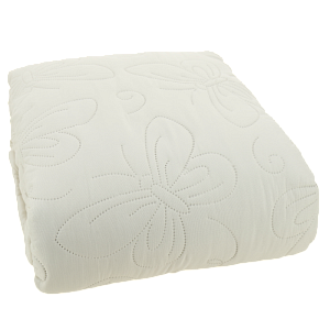 Покрывало 260х260см DENASTIA Бабочки двустороннее молочное 100% полиэстер U000288 000000000001204706