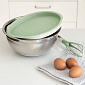 Миска для приготовления 4л 26см DE'NASTIA с крышкой мятный нержавеющая сталь/силикон