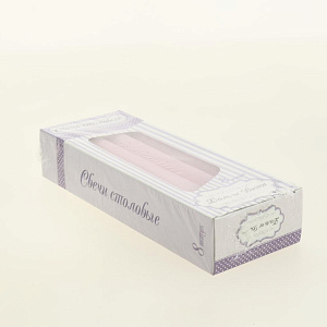 Набор свечи столовые 8шт Дольче Вита розовые 000000000001209293