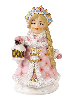 Новогодняя фигурка Стёганная Снегурка из полирезины / 8x4,5x4см арт.80326 000000000001191430