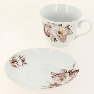 Набор чайный 8 предметов (чашка 230мл-4шт/блюдце-4шт) OLAFF ФИОНА Розэ подарочная упаковка фарфор 000000000001204600