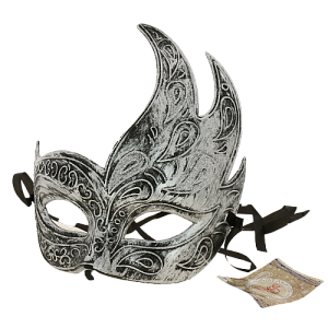 Карнавальная маска Жарптица черная из пластика (ПВХ) с атласной лентой для крепления на голове / 16х20х7см арт.75231 000000000001163344