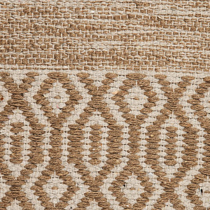 Коврик универсальный 50х80см LUCKY полоска с ромбом бахрома бежевый хлопок 000000000001222458