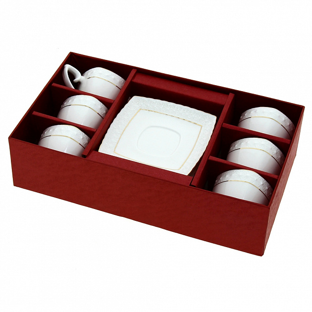 Кофейный набор Снежная королева Коралл, 90мл, 12 предметов 000000000001060486