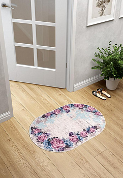 Коврик универсальный 60x90см LUCKY РОЗЫ овал сиреневый полиэстер 000000000001206555