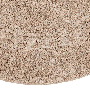 Коврик для ванной 60x100см DE'NASTIA овал кружево2 бежевый хлопок 100% 000000000001219249