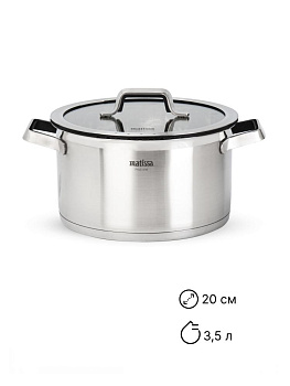 Кастрюля с крышкой 3,5л MATISSA черный нержавеющая сталь/силикон/стекло 000000000001227368