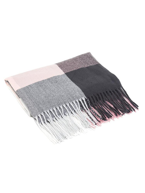 Палантин 70х180см клетка розовый полиэстер 000000000001229217