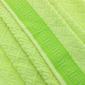 Полотенце Меандр  70х130 см, зеленый, 70% бамбук 30% хлопок 000000000001106188