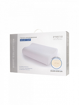 Подушка анатомическая 60x40x12/10см DE'NASTIA Dream мемори с валиком белый полиэстер/пенополиуретан 000000000001226889