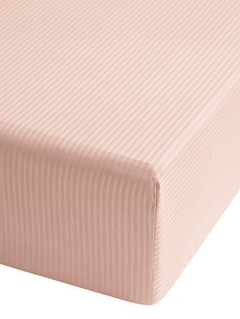 Проcтыня на резинке 180x200+25см DE'NASTIA розовый сатин/страйп 3мм хлопок 100% 000000000001216176