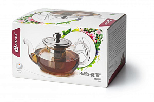 Чайник заварочный 600мл APOLLO Marry-Berry жаростойкое стекло/нержавеющая сталь 000000000001177964