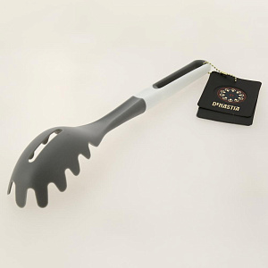 Ложка для спагетти 35x6,5см DE'NASTIA белая/серая. Ручка термопластичная резина 20%, полипропилен 80%. 000000000001205136