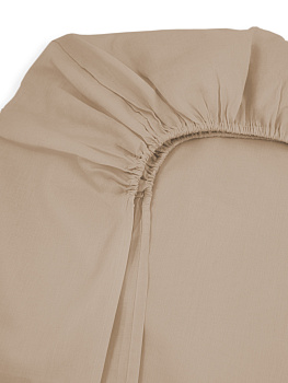 Проcтыня натяжная DE'NASTIA БЯЗЬ 180x200+25см 100%Хлопок бежевый C010741 000000000001192973