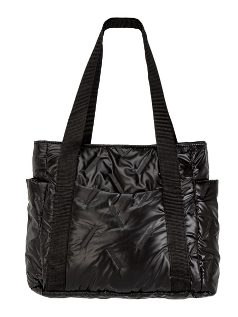 Сумка шоппер 35х11х29см стеганная с боковыми карманами черный полиэстер 000000000001229465