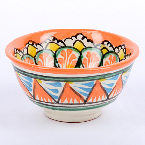 Пиала 9см RISHTON KULOLCHILIC рисунок мехроб оранжевый керамика 000000000001207892