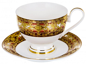 Набор чайный 12 предметов (чашка 230мл-6шт/блюдце-6шт) BALSFORD Саксония золото подарочная упаковка фарфор 000000000001193937