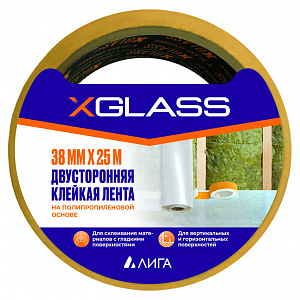 Лента клейкая двухсторонняя 0,038х25м X-Glass полипропилен 000000000001218058