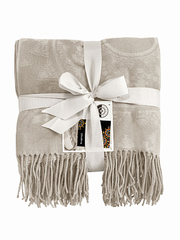 Плед акриловый DE'NASTIA 130х180см 100%Акрил бежевый/молочный T040047 000000000001183145