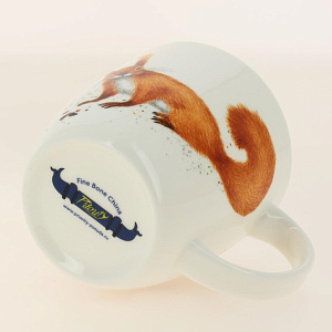 Кружка костяной фарфо 380 мл,  Наглая рыжая морда Белка в подарочной коробке,КРС-767 000000000001193674