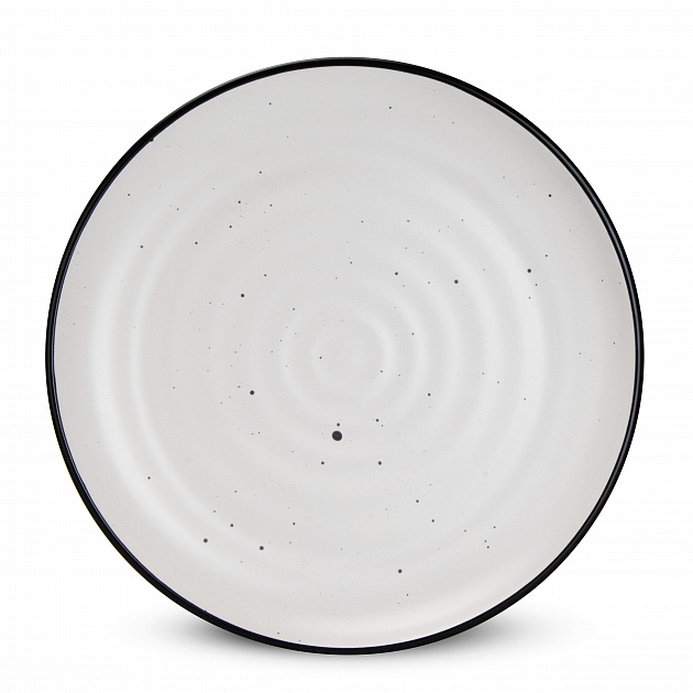 Набор столовой посуды 16 предметов LUCKY белый с черной окантовкой керамика 000000000001221935