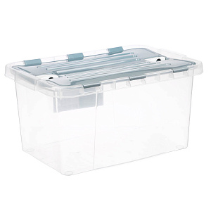 Контейнер 18л VERDE для хранения пищевых продуктов и различнных предметов. Крышка с клипсами. Прозрачный. Полипропилен 000000000001212156