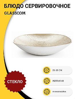 Блюдо овальное 25-29см GLASSCOM Рептилия Champagne стекло 000000000001219155