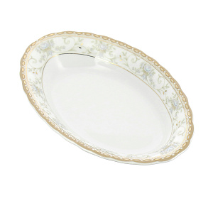 Овальное блюдо Голубой узор Porcelaine Czech Gold Hand s.r.o., 15 см 000000000001136158