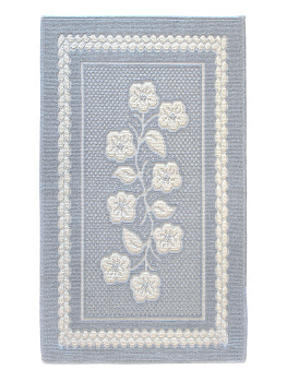 Коврик универсальный ЦВЕТЫ 60х100см, 100%хб серый, Турция M000081 000000000001199804