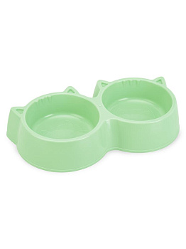 Миска для животных 23х10см двойная КИТТИ в ассортименте полипропилен 000000000001229118