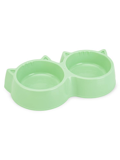 Миска для животных 23х10см двойная КИТТИ в ассортименте полипропилен 000000000001229118