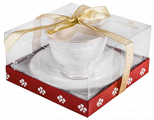 Пара чайная 220мл/блюдце BALSFORD Грация Агава подарочная упаковка фарфор 000000000001193989