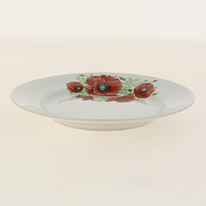 Тарелка фарфор десертная 200 мм супадкий край Маки 069452 000000000001193475
