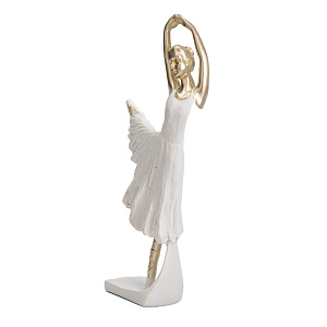 Фигура декоративная 24см Балерина белое платье 000000000001219436