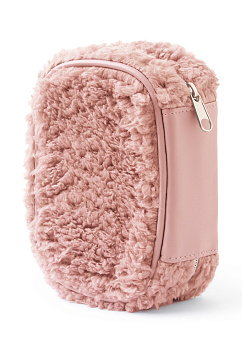 Косметичка 15x6x10см LUCKY Уютная с шерпой розовый полиэстер 000000000001216881