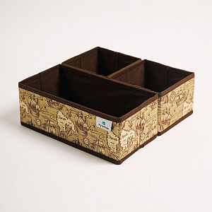 Набор органайзеров для хранения 3шт 28x14x10см РУТАУПАК МОРСКАЯ ИСТОРИЯ ткань 000000000001211970