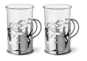 Набор стаканов в подстаканнике 2шт 250мл APOLLO GENIO Cite Silver CTS-250 000000000001192563