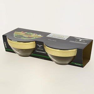 Набор салатников 2шт 16см ПРОМСИЗ Золотой карат стекло 000000000001190677