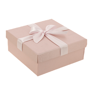 Коробка 17x17x7см подарочная с бантом розовый/розовая лента 000000000001205114