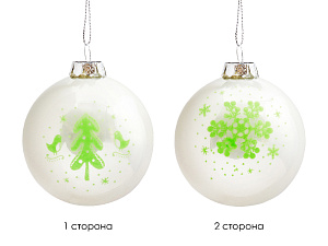 Новогоднее подвесное украшение елочка и снежинка шар из стекла / 8см арт.80770 000000000001191412