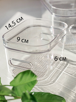 Ящик для хранения 14,5х9,5х6см универсальный с крышкой ПЭТ 000000000001210796