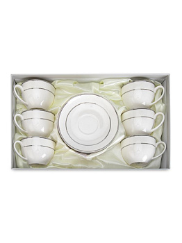 Набор чайный 12 предметов ANGELICA с серебром фарфор 000000000001219779