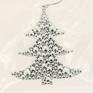 Новогоднее подвесное украшение Ёлочка в серебре из полипропилена 9,5x9x0,3см 81956 000000000001201811