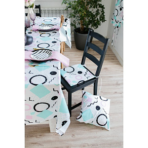 Подушка на стул Этель "Квадраты" 32х32см, репс, пл.130г/м2, 100% хлопок 4126971 000000000001200094