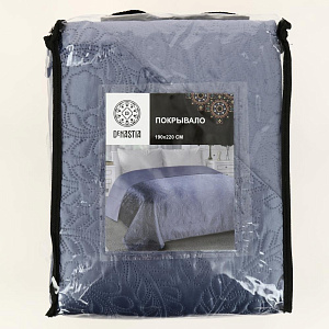 Покрывало DeN Палермо 190х220 атл/мат синий круги U000226 000000000001203054