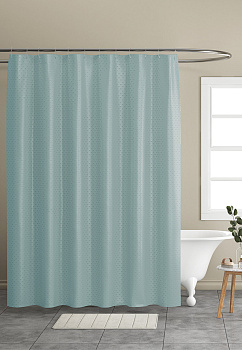 Шторка для ванной 200х180см DE'NASTIA Diamond мятная 100% полиэстер 000000000001213239