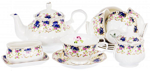 Н-р чайный,16шт,6 чаш250мл+6бл+ч-к+сах+пдст п/ч.пак+блюдо д/лим,122-05004 000000000001181596