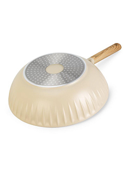 Набор посуды для приготовления 9 предметов (ковш 16см 1,4л/кастрюля 24см 4,6л/сковорода 20см, 24см/сковорода вок-28см/крышка 4шт) белый алюминий 000000000001229790